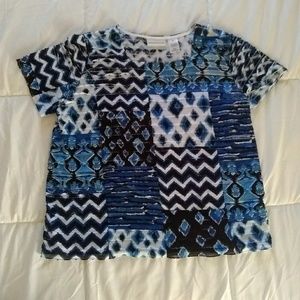 (5/$20) Alfred Dunner blue and black top